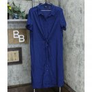 Du Jour Button Front Shirt Midi Dress With Tie Detail Navy XL