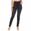 DG2 by Diane Gilman Women's Petite Virtual Stretch Destructed Skinny Jeans 10 Petite Black