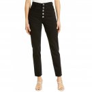 WeWoreWhat The Danielle Crystal Exposed Button High Waist Jeans 26 Black
