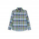 Tommy Hilfiger Kids' Boys Long Sleeve Plaid Button-Up Shirt Medium Flag Blue