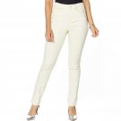 DG2 by Diane Gilman Plus Tall Virtual Stretch Destructed Skinny Jeans 24W Tall Cream Ivory