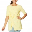 Modern Soul Women's Twist Front Slub Knit Tunic Top Medium Sunshine Yellow