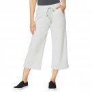 Modern Soul Women's French Terry Cropped Wide Leg Pants With Pockets Medium Heather Gray