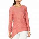 DG2 by Diane Gilman Women's Asymmetric Space Dyed Striped Knit Top X-Small Terra Cotta