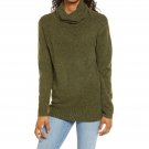 BP. Women's Longline Turtleneck Sweater Small Olive Night Green