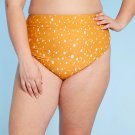 Kona Sol Women's Plus Size Polka Dot High Waisted Bikini Bottom 16W / 18W Yellow Gold Polka Dot