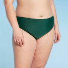 Kona Sol Women's Plus Size Solid High Coverage Hipster Bikini Bottom 20W / 22W Dark Green