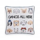 Lacourte Gangs All Here Dogs Throw Pillow White / Blue 20 X 20