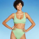 Xhilaration Women's Textured Bralette Bikini Top X-Small Pistachio Green