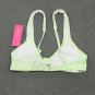 Xhilaration Women's Floral Ribbed Knot-Front Bralette Bikini Top Small Lime / White Floral
