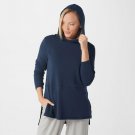 AnyBody Women's Plush Hooded Pullover Sweatshirt XX-Small Navy Blue