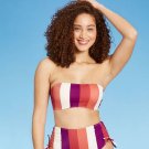 Shade & Shore Women's Light Lift Bandeau Bikini Top Multicolor Stripe 32B