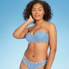 Shade & Shore Women's Light Lift Bandeau Bikini Top Blue/ White Stripe 32B