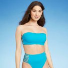 Shade & Shore Women's Light Lift Strappy Side Bandeau Bikini Top 32B Bright Blue