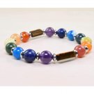 Pink Box Genuine Healing Chakra Bracelet Tigereye Silvertone