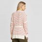 Who What Wear Women's Striped Long Sleeve Wrap Cardigan Sweater X-Small Ivory / Red Stripe