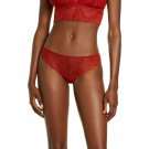 Madewell Women's Scalloped Edge Lace Tanga Panties Large Scarlet Red