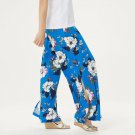 G.I.L.I. Women's Jetsetter Side Slit Pants X-Small Navy Floral Blue
