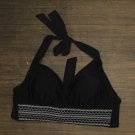 Kona Sol Women's Plus Size Smocked Halter Bikini Top Black 14W