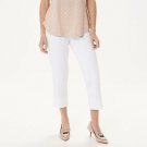 Isaac Mizrahi Live! Women's 24/7 Stretch Crop Pants With Back Slit 2 Bright White