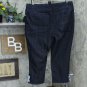 Denim & Co. Perfect Denim Smooth Waist Slim Leg Crop Lace Detail 18W Dark Indigo Wash Blue