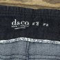 Denim & Co. Perfect Denim Smooth Waist Slim Leg Crop Lace Detail 18W Dark Indigo Wash Blue