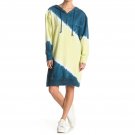 StitchDrop Women's French Terry Half Zip Tie Dye Hoodie Dress Small Vital Green Tie Dye
