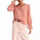 Alex Mill Women's Ruffle Trim Tunic Blouse Small Pink