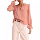 Alex Mill Women's Ruffle Trim Tunic Blouse Medium Pink
