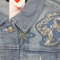 NWT G By Giuliana Womens Downtown Denim Jacket With Beaded Patches. 693902 XS Light Wash Blue