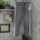 NWT DG2 by Diane Gilman Diane Gilman Virtual Stretch Metallic Side Stripe Skinny Jeans 725395 6 Gray