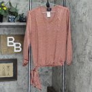 NWT G By Giuliana Womens Tie Hem Patterned Blouse. 711314 XS Canyon Rose Pink