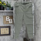 DG2 by Diane Gilman VS Metallic Side Stripe Skinny Jeans Petite Plus Olive Green 16PW