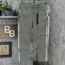 NWT DG2 by Diane Gilman By Petite Virtual Stretch Metallic Side Stripe Skinny Jeans 4P Olive Green