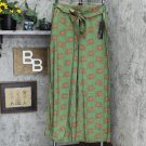 NWT Everyday Jane Women's Panther Faux Silk Wide Leg Pull On Pants. 690117 L Tiger Green Orange
