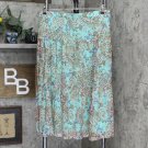 NWT Nina Leonard Women's Printed Power Mesh Tiered Skirt XL Mint Multi