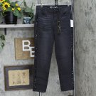 NWT DG2 by Diane Gilman By Diane Gilman Petite Virtual Stretch Sequin Stripe Skinny Jeans 0P Black