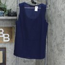 NWT Colleen Lopez Womens Mixed Media Tank Top. 698386 XS Navy Blue