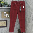NWT DG2 by Diane Gilman Womens Virtual Stretch Skinny Jean 12 Wine Reptile Red