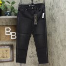 NWT DG2 by Diane Gilman Women's Embellished Side Stripe Jeans 4 Black
