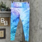 NWT Agstract Apparel Womens Regular Printed 7/8 Stretch Leggings XS Aurora Blue