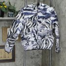 NWT Coldesina Womens Printed Puffer Jacket with Zip Pockets Silver Tiger Gray L