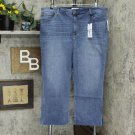 NWT Skinnygirl Womens Plus Size High Rise Cropped Embellished Flare Jeans 24W Tank Blue