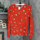 NWT G BY GIULIANA Womens Lightweight Balloon Sleeve Sweater S Red Leopard
