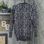 NWT DG2 by Diane Gilman Womens Jacquard Knit Animal Sweater M Gray Leopard