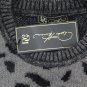 NWT DG2 by Diane Gilman Womens Jacquard Knit Animal Sweater M Gray Leopard