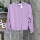 NWT All in Favor Women's French Terry Drawstring Pullover XS Lavender Purple