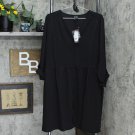 NWT Vero Moda Womens Curve Roll Tab Button Up Shirt Dress 18 Black