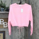 NWT Elodie Womens Pullover French Terry Lined Sweatshirt with Waist Drawstring XS Light Neon Pink