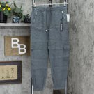 NWT [BLANKNYC] [NYC] Utility Before the Night Linen Pants with Zippered Pockets 26 Washed Dark Green